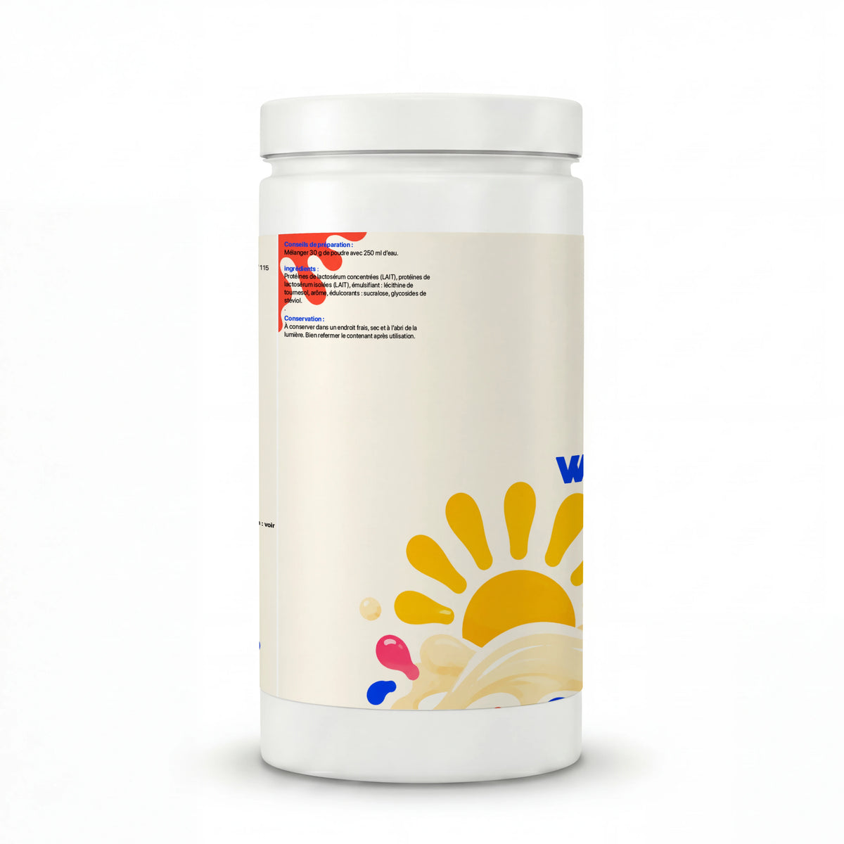 Whey BioSun vanille 1 kg : étiquette des ingrédients et conseils de préparation