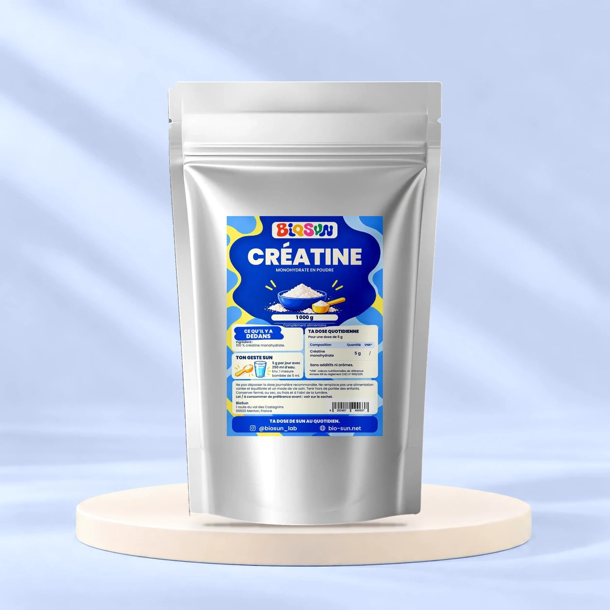 Créatine monohydrate neutre - 1 kg