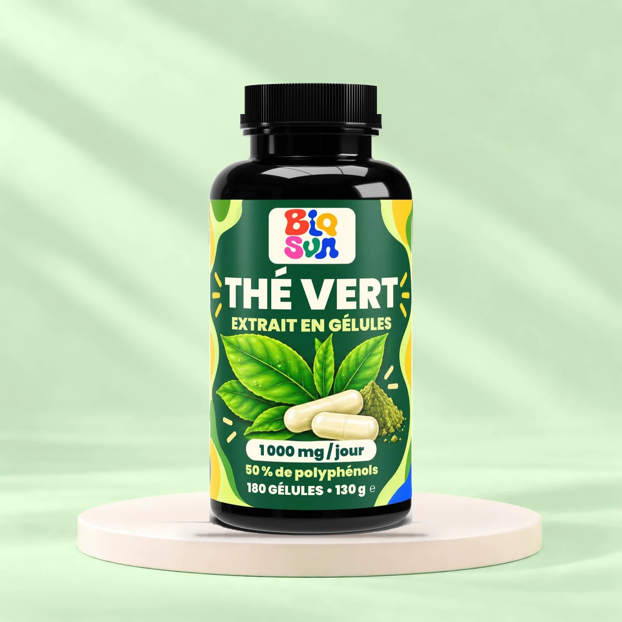 Extrait de thé vert, zinc et vitamine C - 180 capsules