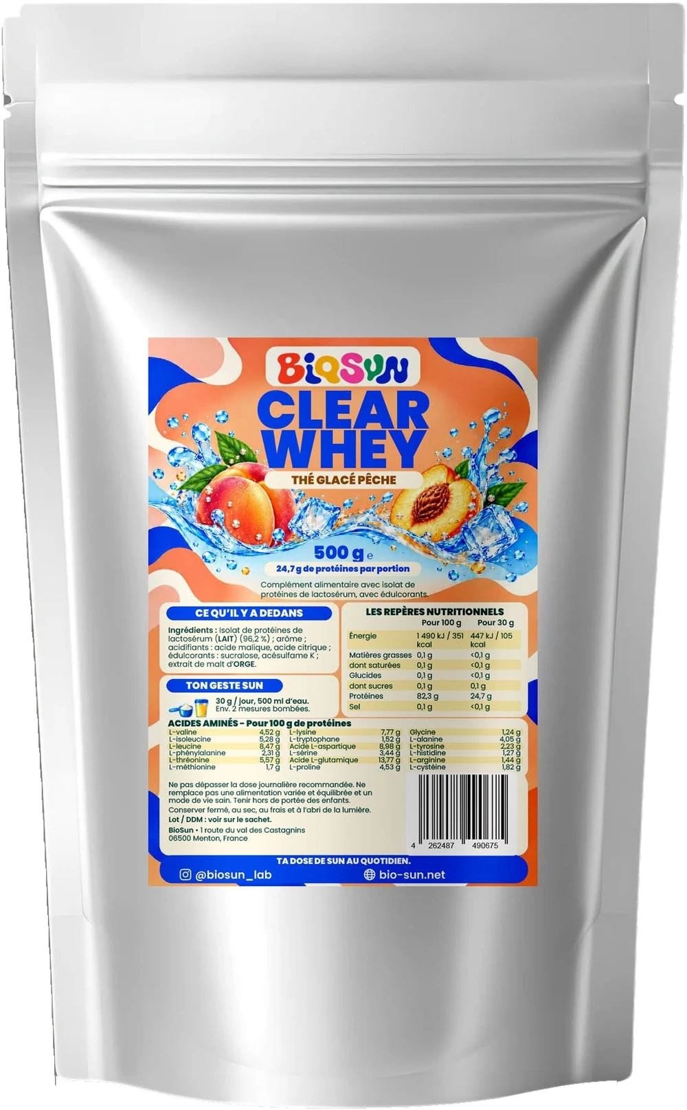 Clear Whey thé glacé pêche - 500 g